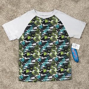 Huntington Beach Club Boys Camo/Dinosaur Short Sleeve Tee